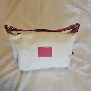 White and Pink Vintage Mini Coach Bag